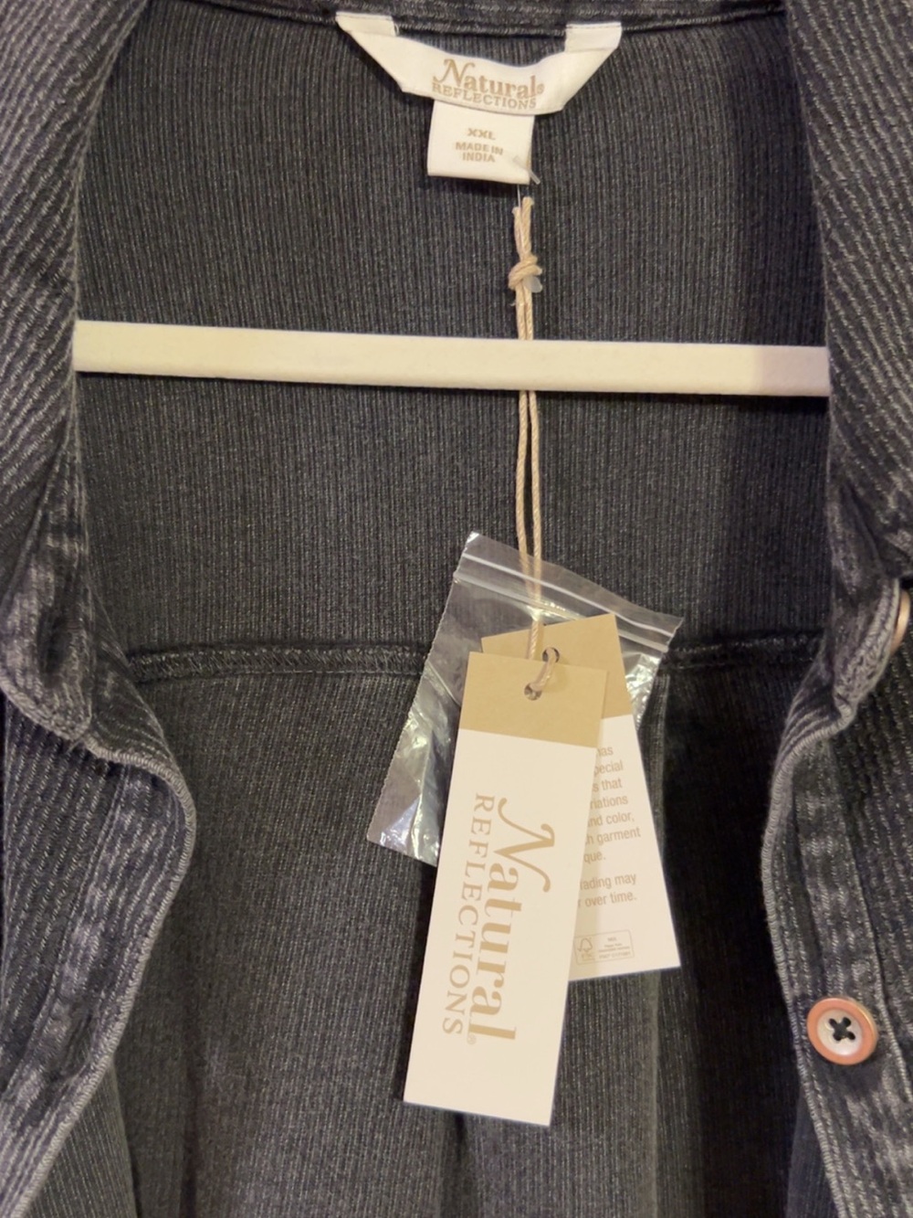 Natural Reflections Women's Washed Black Corded Cotton Shirt Jacket - Picture 2 of 8